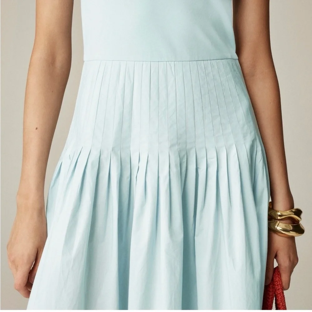 J. Crew light blue pin tuck mix dress